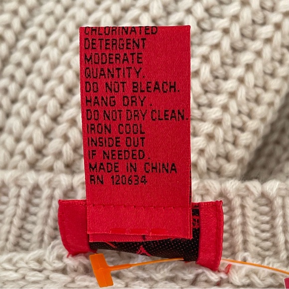 V Cristina Knit Sweater Embellished 3/4 Bell Sleeve V-Neck Beige Hi-low Hem - Picture 10 of 10